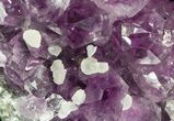 Amethyst Cut Base Cluster With Calcite - Uruguay #52592-1